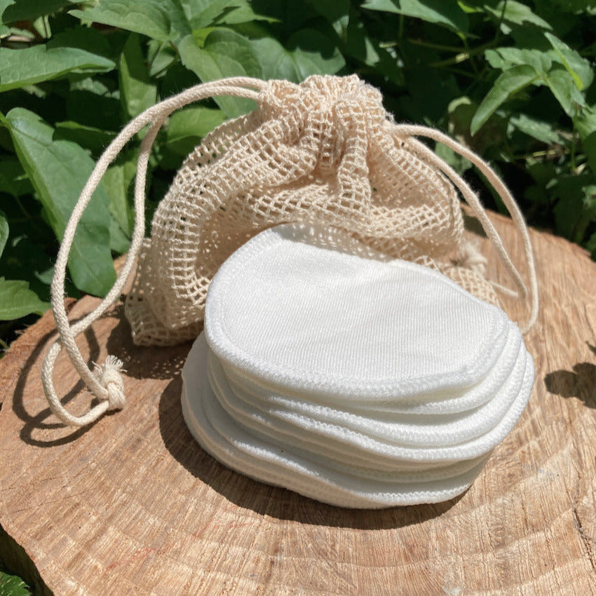 Lot de 12 cotons démaquillants lavables avec leur filet de lavage