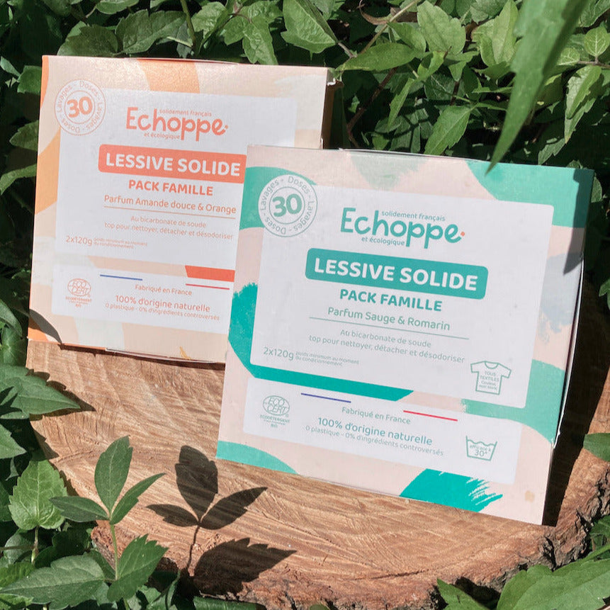 Lessive solide en tablette, nettoyant prêt à l'emploi, lessive écologique sans plastique, linge propre, ingrédients naturels, lessive vegan française