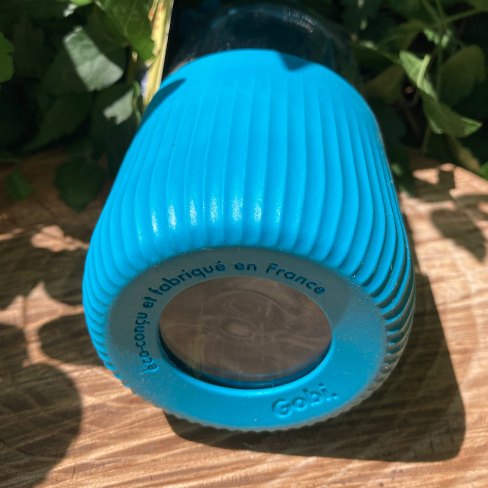 Bouteille réutilisable nomade en verre, gourde hermétique made in France, gourde sans plastique, gourde biosourcée végétale, Zéro Déchet