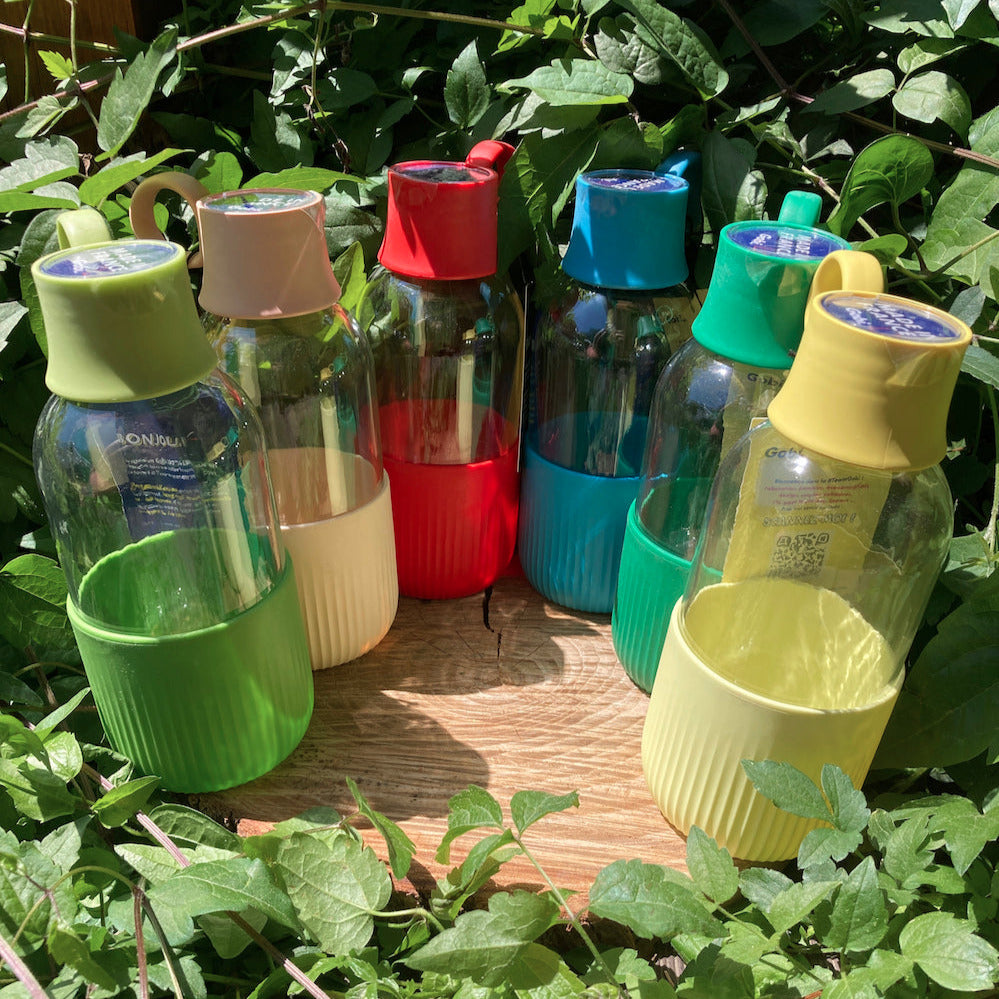 Gourdes réutilisables et bouteilles d'eau en verre