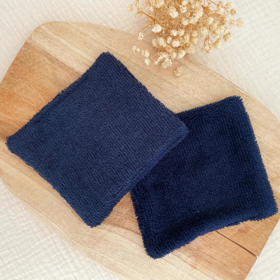 lot de cotons lavables bleu marine