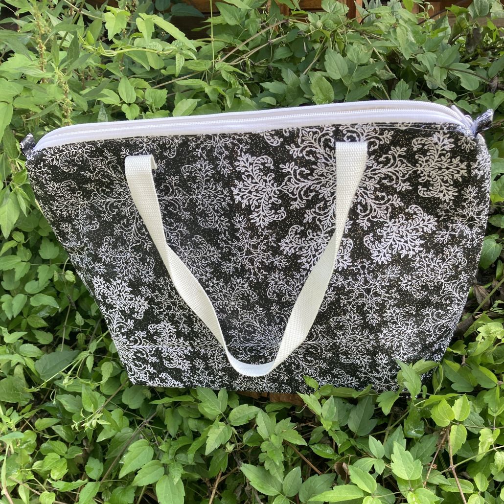 cabas noir et blanc isotherme artisanal