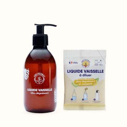 bouteille opaque rechargeable et poudre à diluer