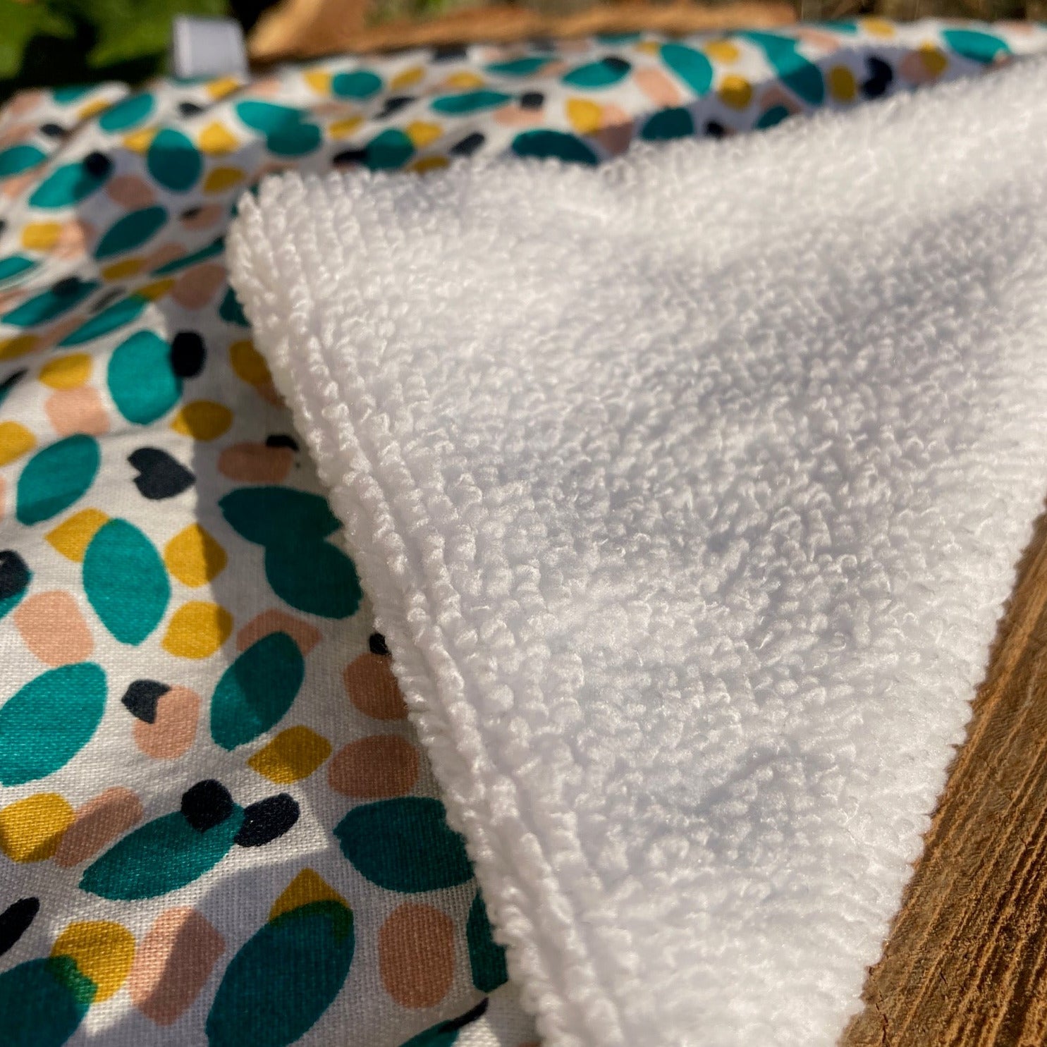 detail lingette verte microfibres