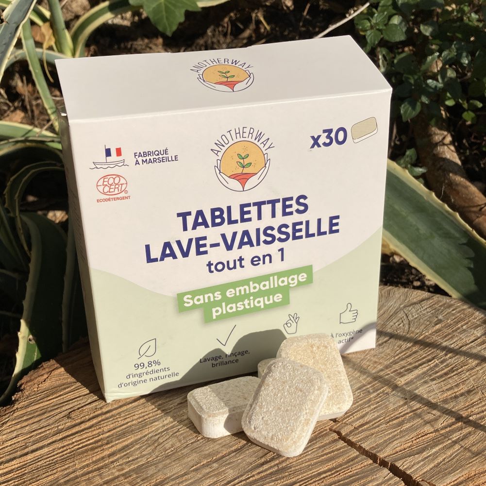 Tablettes lave-vaisselle éco-responsables naturelles, zero plastique