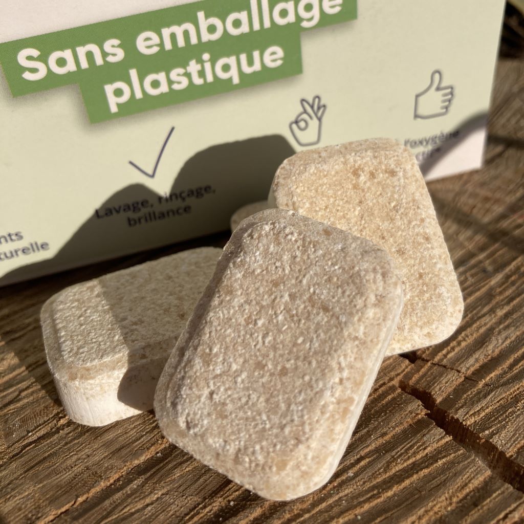 détail Tablettes lave-vaisselle éco-responsables naturelles, zero plastique