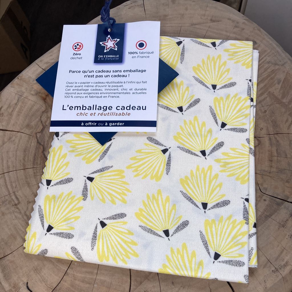 Feuille cadeau réutilisable jaune