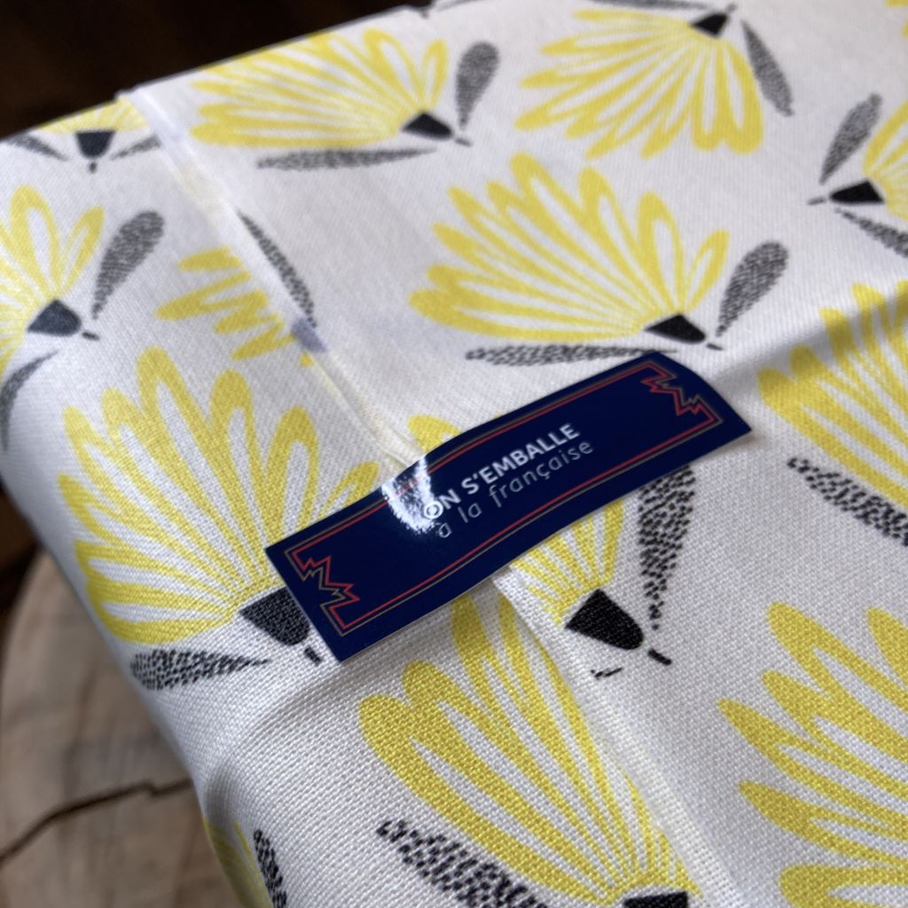 Papier cadeau réutilisable jaune