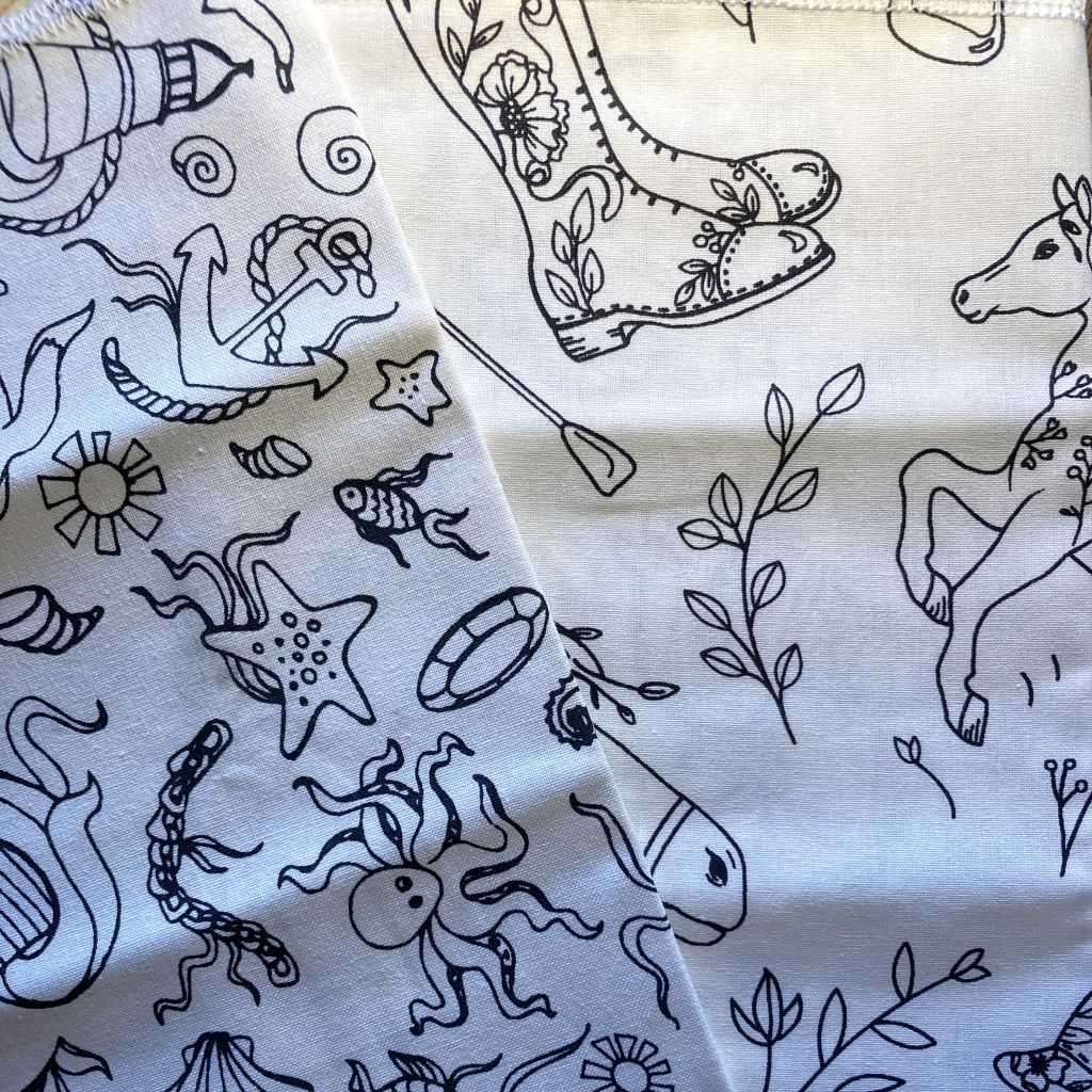 set de table en coton, coloriage, reutilisable, feutres, lavable, economique