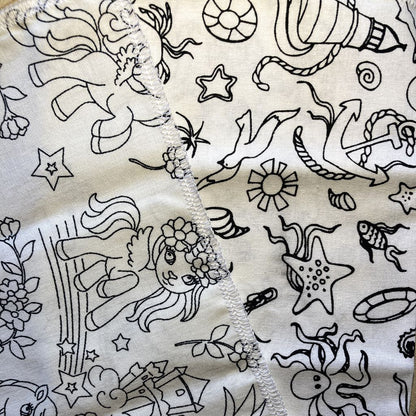 set de tAable en coton, coloriage, reutilisable, feutres, lavable, economique