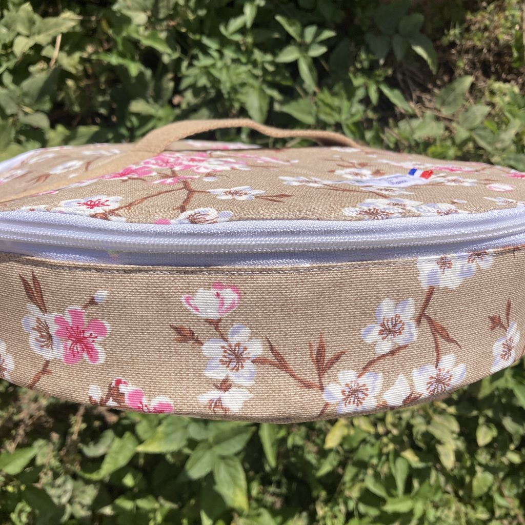sac isotherme rond tarte beige