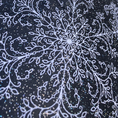 détail motif flocons noirs cabas isotherme en tissu
