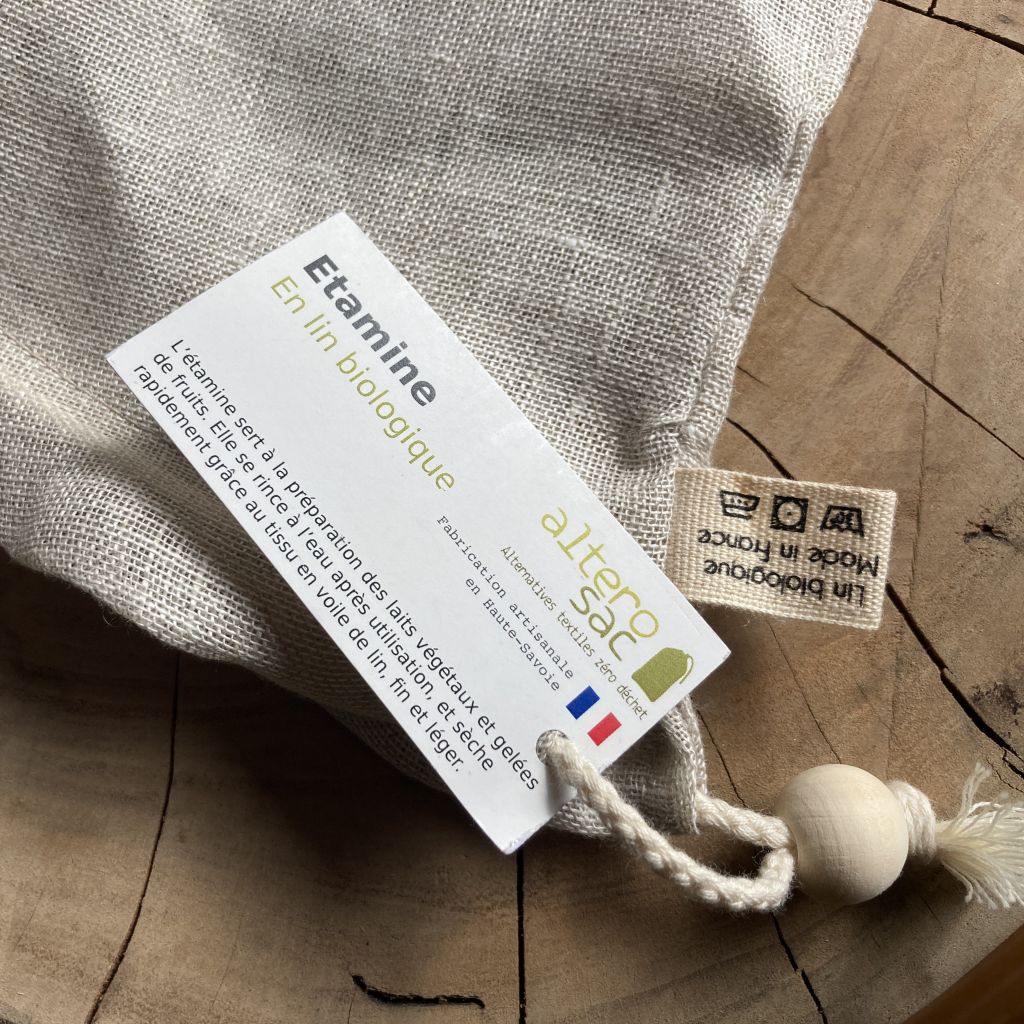 detail etiquette filtre etamine lavable