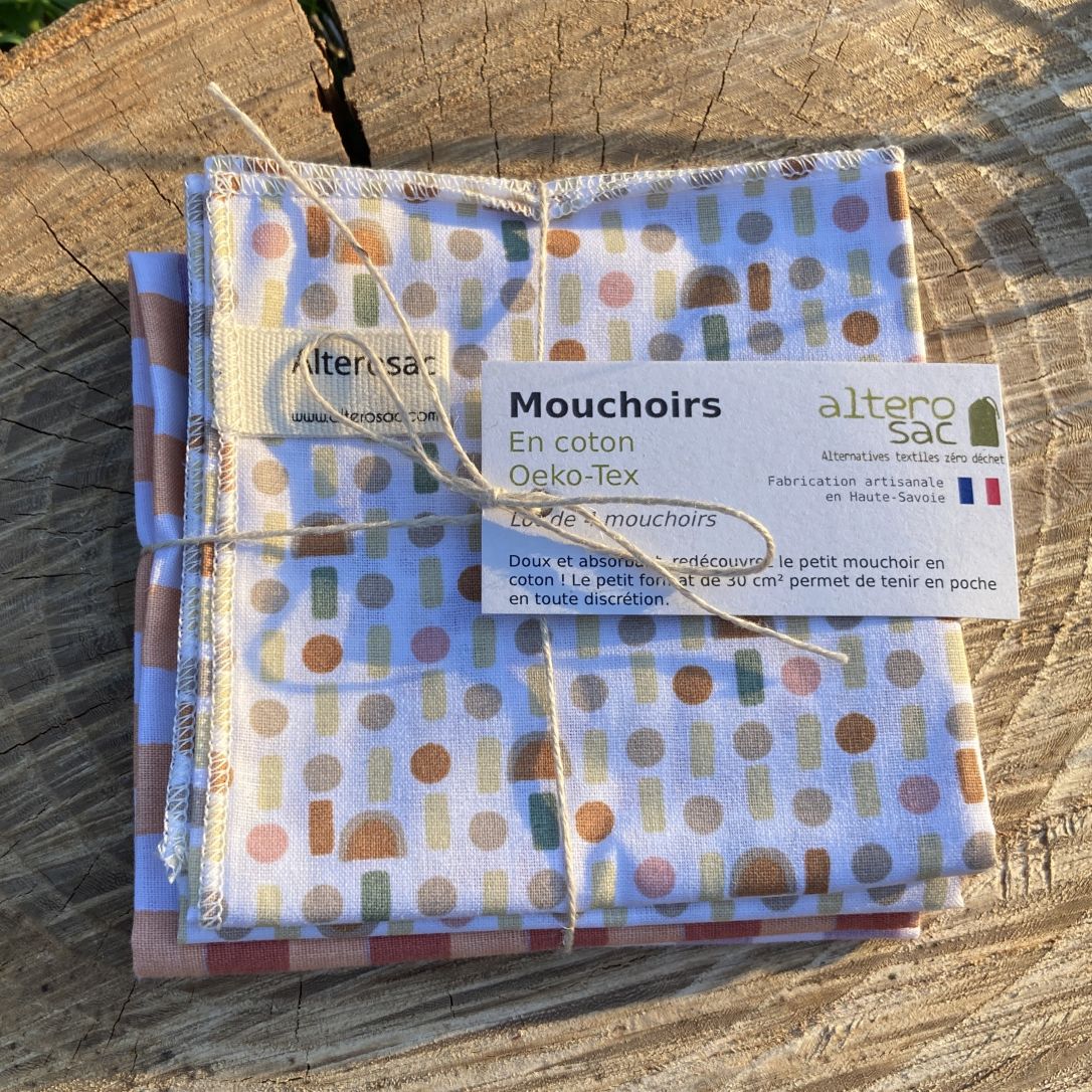 lot de 4 mouchoirs en coton