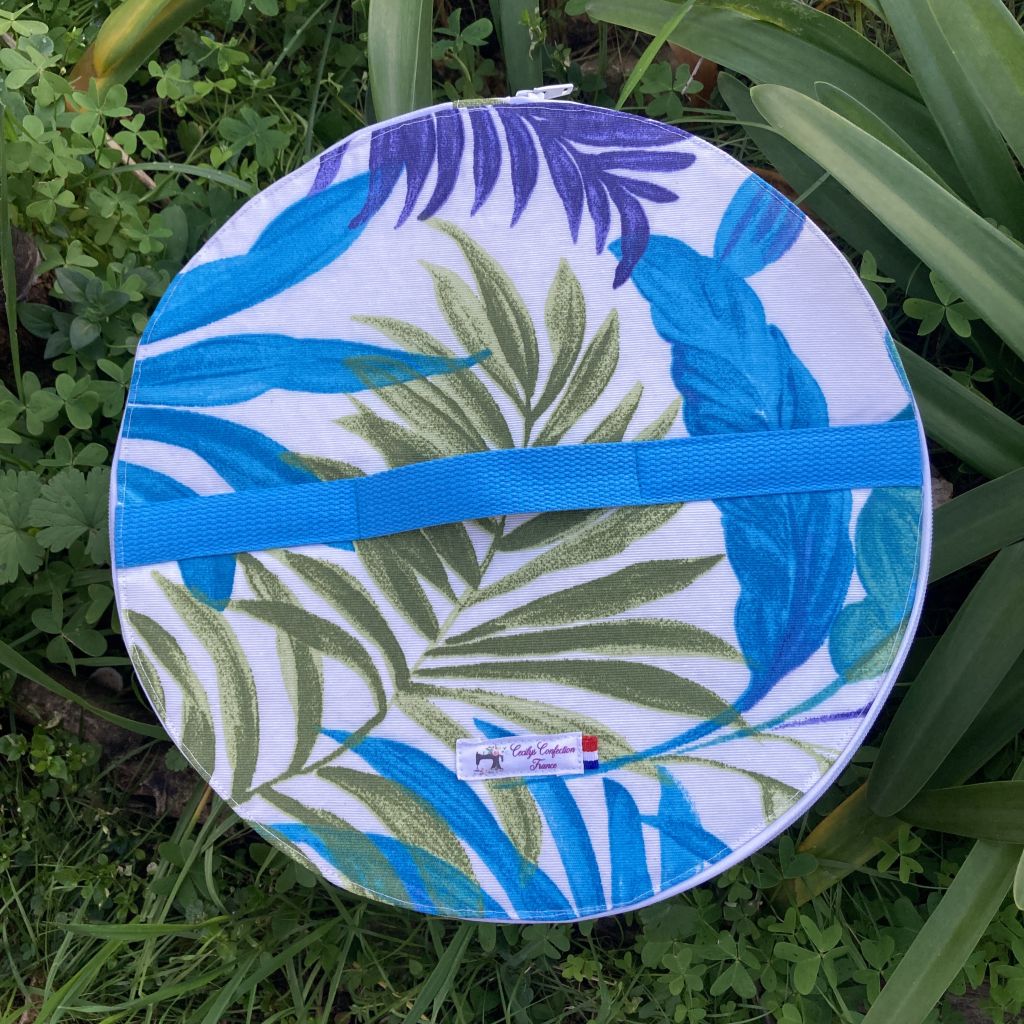 sac isotherme bleu feuilles