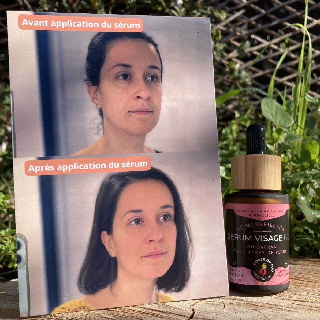 avant-après serum naturel au safran