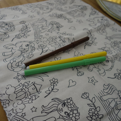 coloriage, set lavable, enfant, feutres, lingette, hygiene, jeu, animaux, mignons