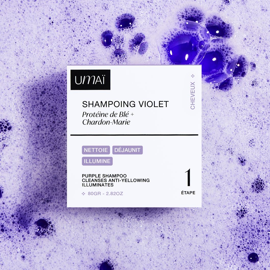 shampoing umai violet et packaging