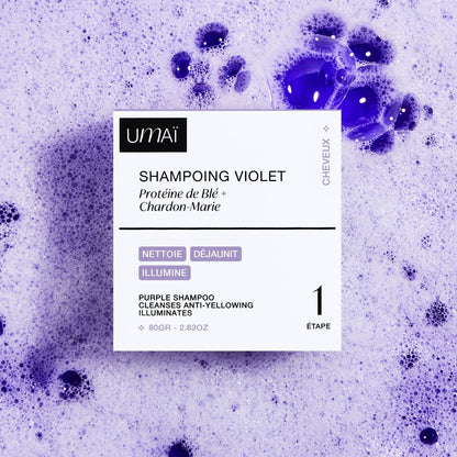 shampoing umai violet et packaging