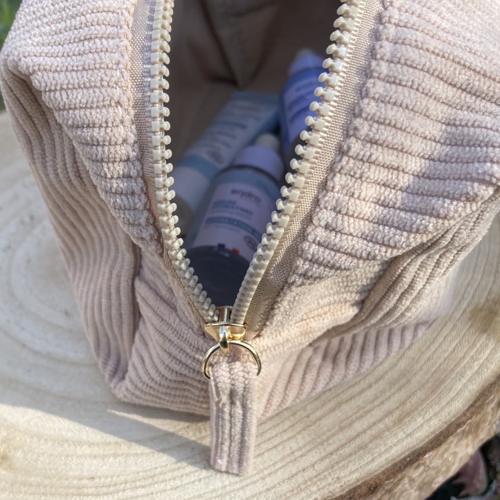 trousse matelassée détail fermeture